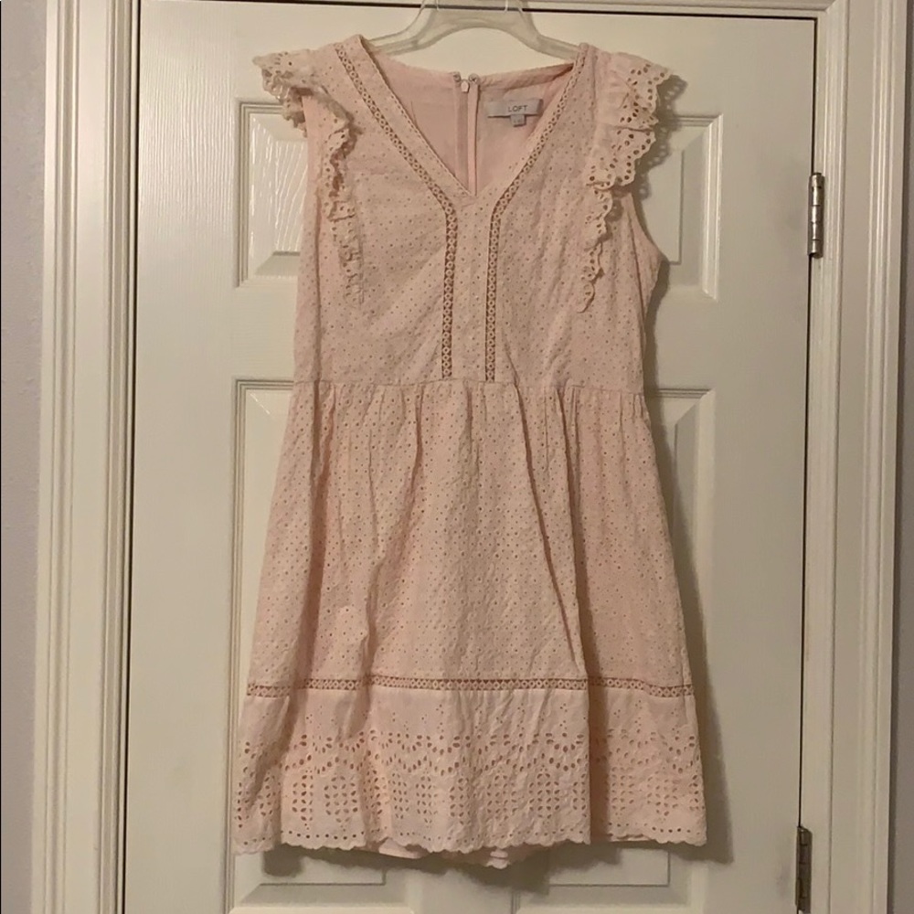 Loft sleeveless eyelet dress